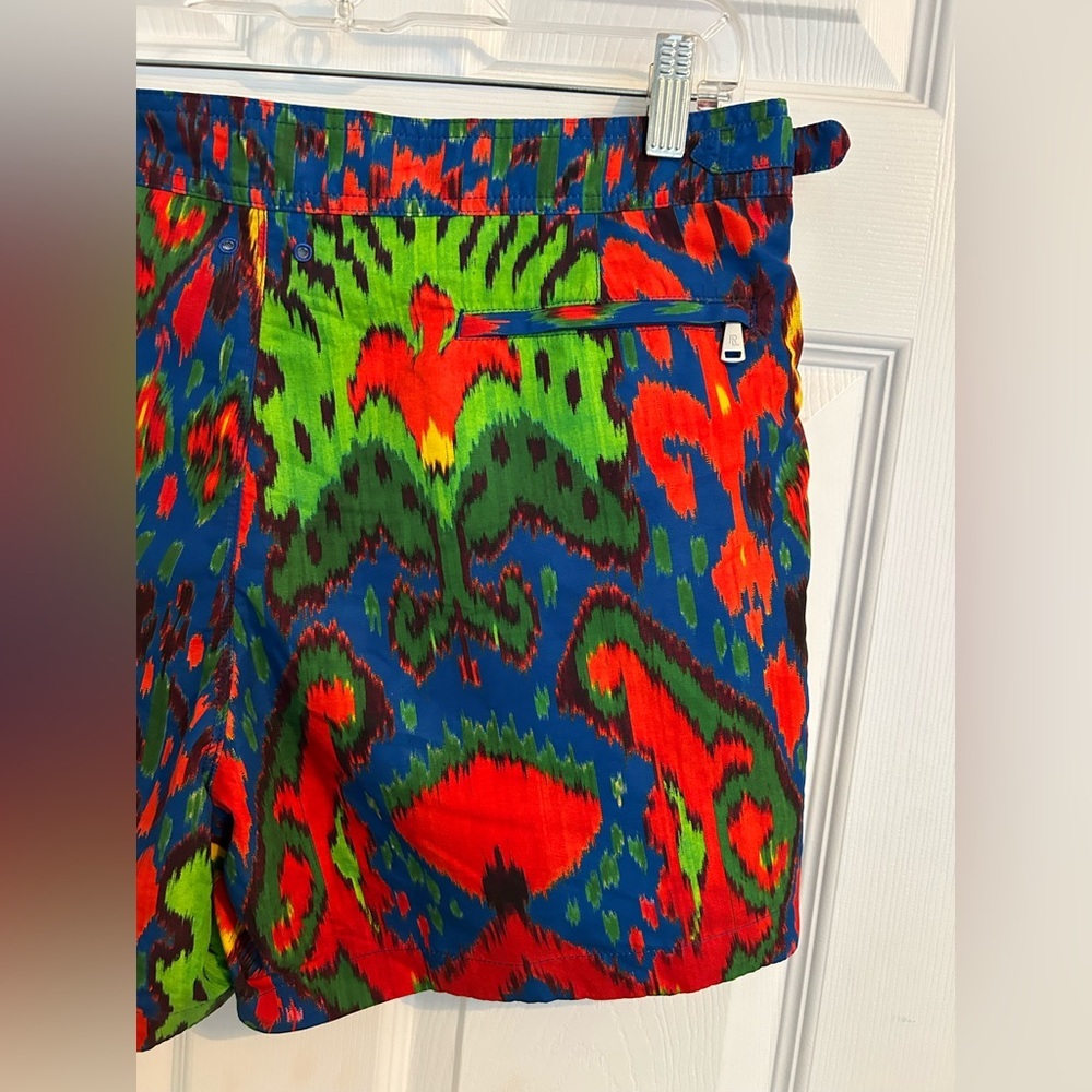 Ralph Lauren Purple Label Ikat Patterned Men’s Swim Trunks - Picture 9 of 13